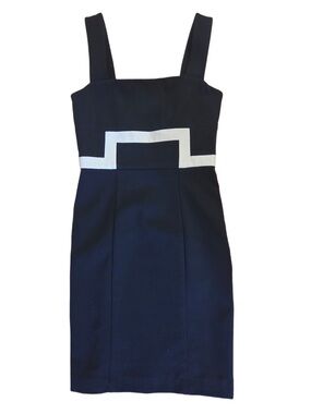 Diane Von Furstenberg Black and White Midi Sheath Dress